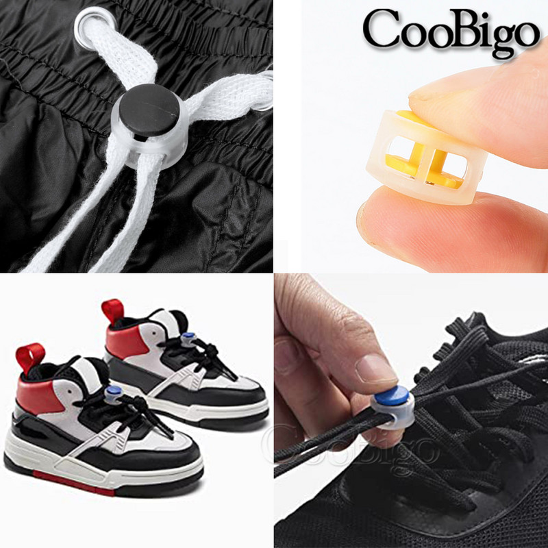 50db Színes Zsinórzár Dugó Kapcsok Mini rugós bilincs Barkácsolás Sportruházat Kalap Cipőfűző Rugalmas Kötél Tartozékok Műanyag