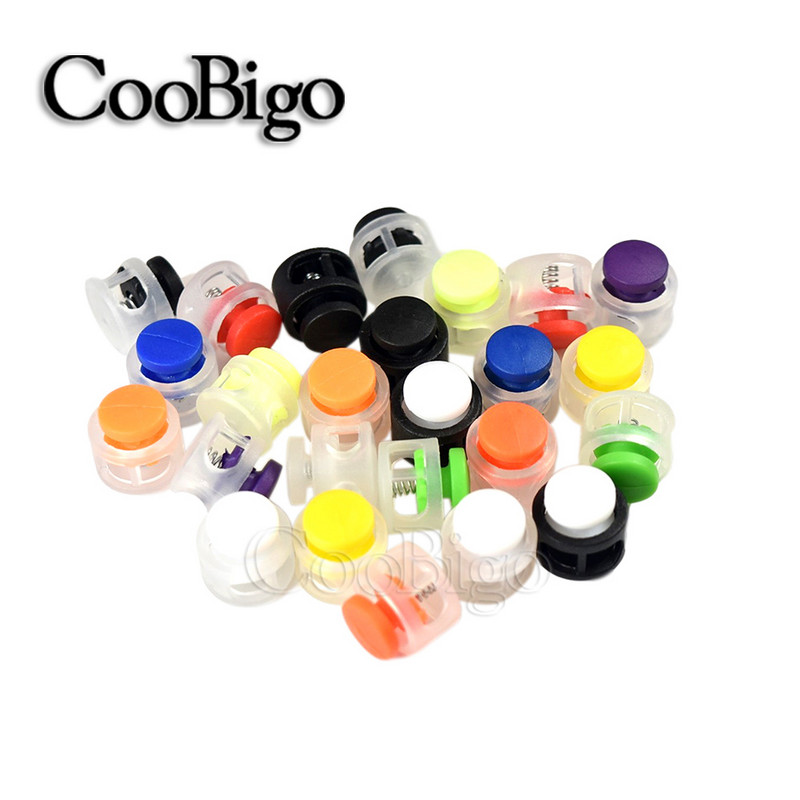 50db Színes Zsinórzár Dugó Kapcsok Mini rugós bilincs Barkácsolás Sportruházat Kalap Cipőfűző Rugalmas Kötél Tartozékok Műanyag