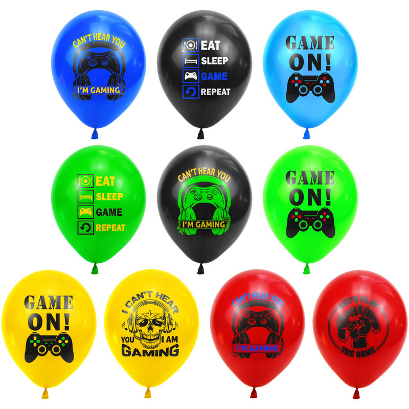 10db Videojáték Boldog születésnapot Gamepad Fiú felfújt partikellékek Játék JÁTÉK latex léggömbön Boldog születésnapot dekoráció gyerekjátékok