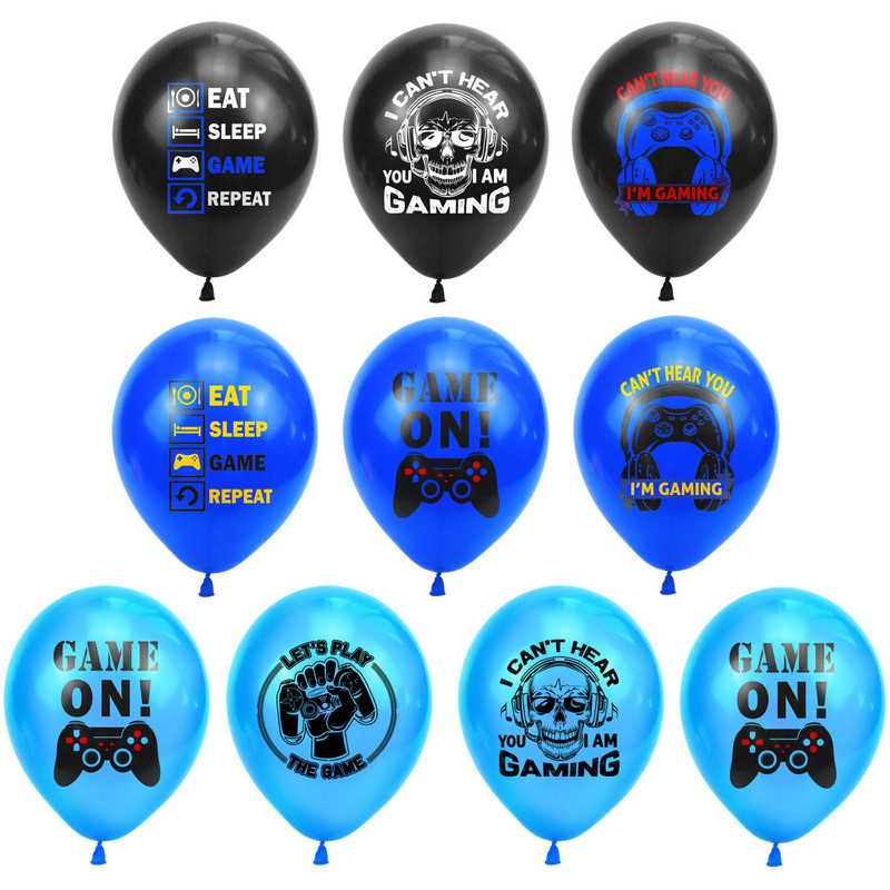 10db Videojáték Boldog születésnapot Gamepad Fiú felfújt partikellékek Játék JÁTÉK latex léggömbön Boldog születésnapot dekoráció gyerekjátékok