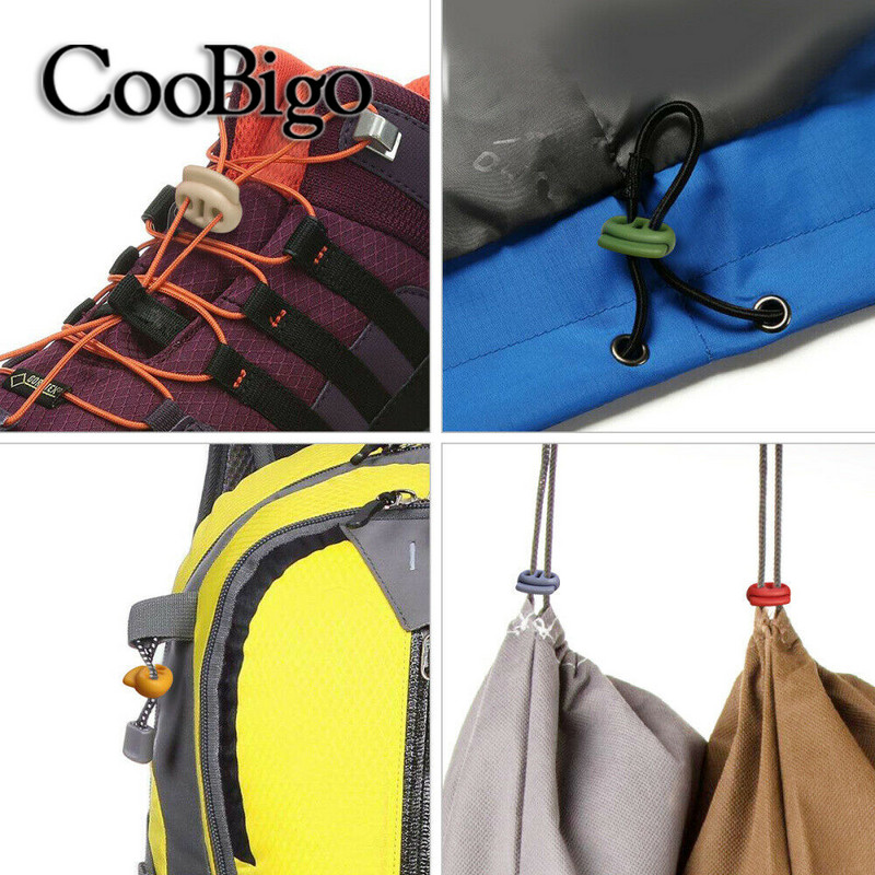 10 vnt. Laido užrakto kamštis pupelių perjungimo spaustukas Drabužiai batų raišteliai, sportiniai drabužiai „pasidaryk pats“ priedai, mišrus spalvingas plastikas, 5 mm skylė