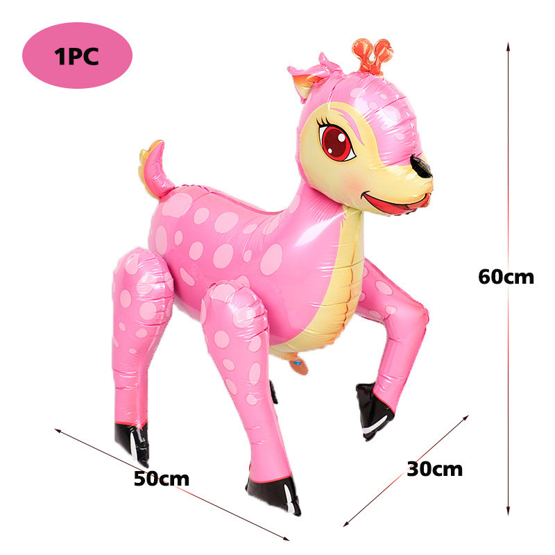 3D dalmaatsia koer Sika hirv kõndiv loom fooliumist õhupallid palju õnne sünnipäevaks õhupallid sünnipäevapeo kaunistused lastele mänguasjad gloobused