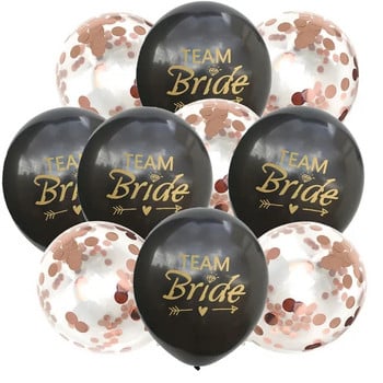 10 бр. Rose Gold Team Bride Latex Confetti Balloons Hen Bachelorette Party Decoration Bride To Be Bridal Showing Консумативи Сватба