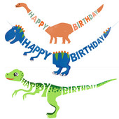 Dinoszaurusz Boldog születésnapot Garland Banner Roar Dino Party Balloons Jungle Animal Safari 1. Kids Születésnapi parti dekorációs kellékek