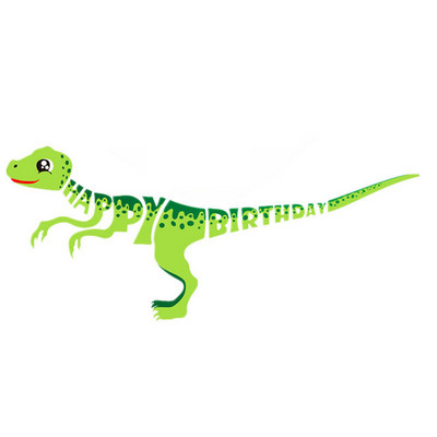 Dinoszaurusz Boldog születésnapot Garland Banner Roar Dino Party Balloons Jungle Animal Safari 1. Kids Születésnapi parti dekorációs kellékek