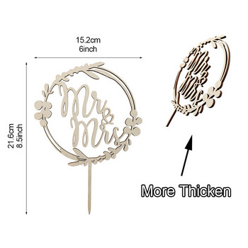 INS New Wooden Wedding Mr Mrs Cake Topper Цветя Wedding Cake Topper for Wedding Party Cake Decorations Party Supplies Big Size