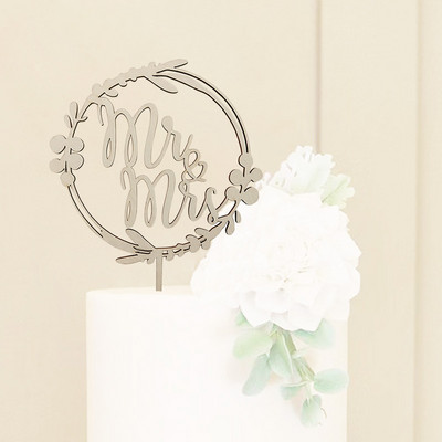 INS Nou din lemn de nunta Mr Mrs Cake Topper Flori Tort de nunta Topper pentru nunta Decoratiuni de tort pentru petrecere Rechizite pentru petreceri Dimensiune mare
