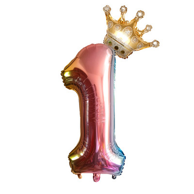 Suur 32-tolline heelium-õhu numbrikuju, suur kroonnumber, fooliumist õhupall, sünnipäevapeo kaunistused lastele