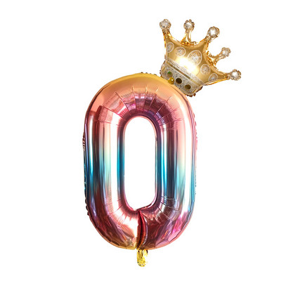 Suur 32-tolline heelium-õhu numbrikuju, suur kroonnumber, fooliumist õhupall, sünnipäevapeo kaunistused lastele