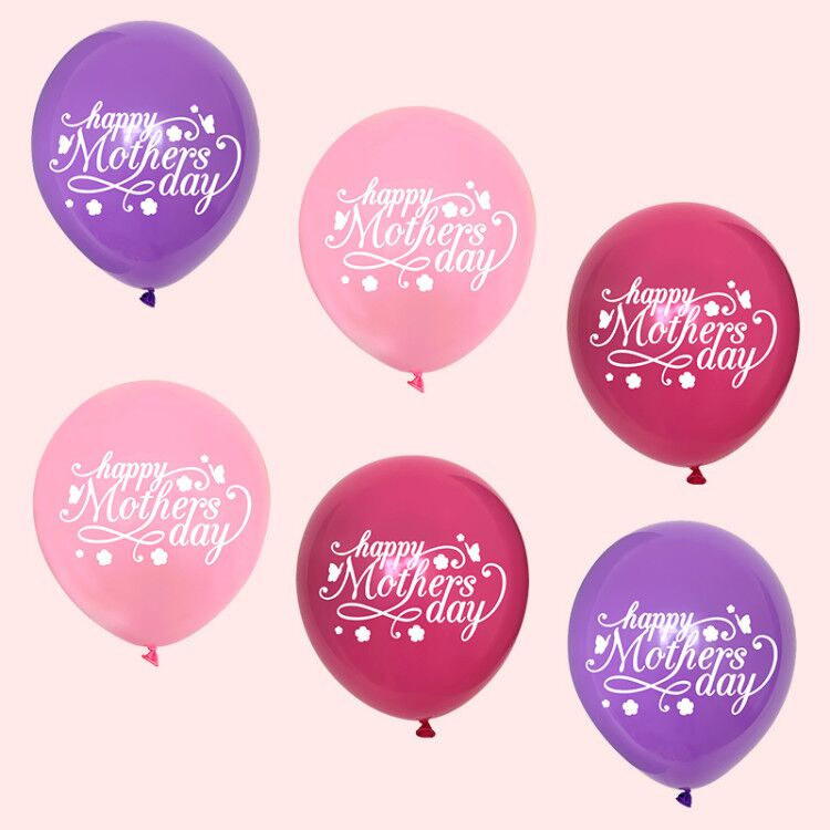 10 db-os nyomtatás Boldog anyák napját téma LaTeX léggömb 12 hüvelykes rózsaszín rózsa piros virág léggömb születésnapi parti dekorációhoz