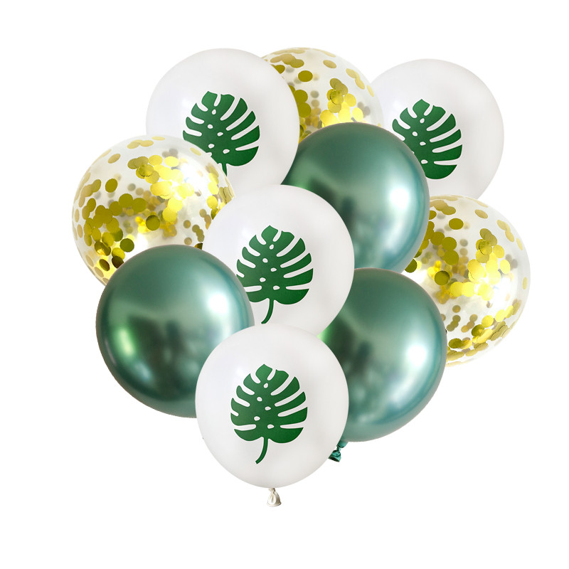 12db pálmalevél latex léggömb trópusi parti dekoráció zöld levelek léggömbök esküvői hawaii parti Aloha születésnapi léggömbök globos