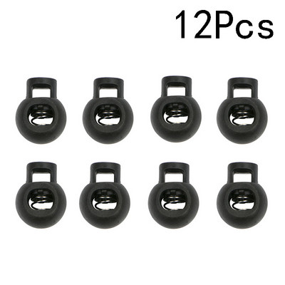 12 gab. Plastmasas auklas Slēdzenes Virves aizbāznis gali Apaļas lodītes forma Atsperu saspraude Sprādze Somas Cepures Drēbes Savelkamās auklas Regulēšanas pogas
