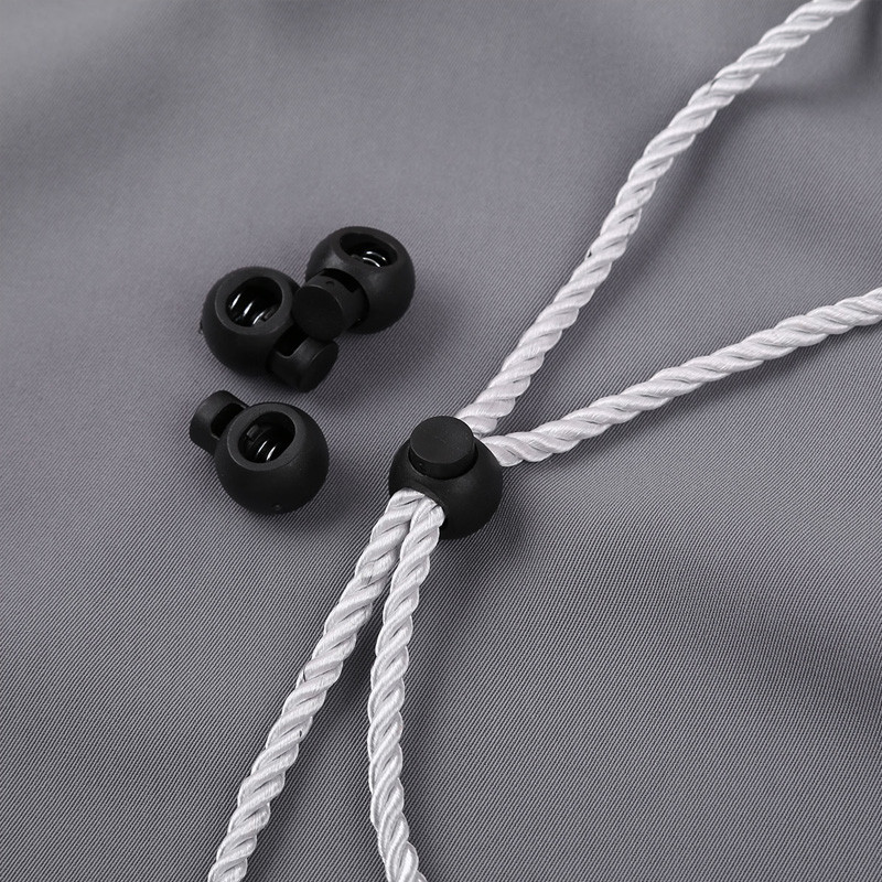 12 gab. Plastmasas auklas Slēdzenes Virves aizbāznis gali Apaļas lodītes forma Atsperu saspraude Sprādze Somas Cepures Drēbes Savelkamās auklas Regulēšanas pogas