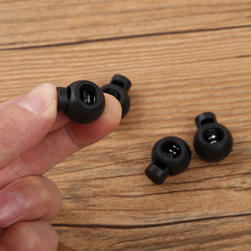 12 gab. Plastmasas auklas Slēdzenes Virves aizbāznis gali Apaļas lodītes forma Atsperu saspraude Sprādze Somas Cepures Drēbes Savelkamās auklas Regulēšanas pogas