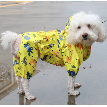 Αδιάβροχο σκυλιών για μεγάλα σκυλιά Αδιάβροχη φόρμα βροχής για σκύλους Γαλλικό μπουλντόγκ Bichon παλτό για κατοικίδια με κουκούλα αδιάβροχο