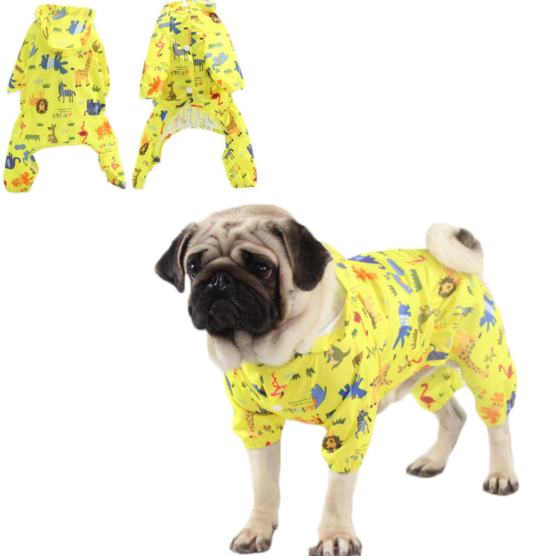Kutya esőkabát nagytestű kutyáknak Vízálló kutya esőkabát Jumpsuit kis kutyáknak Francia bulldog Bichon kisállatkabát kapucnis esőkabáttal