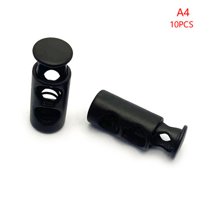 10 бр. Стопер за шнур с два отвора Превключва метална черна шнурова ключалка Пружинна закопчалка Стопер за части от въже за облекло Paracord
