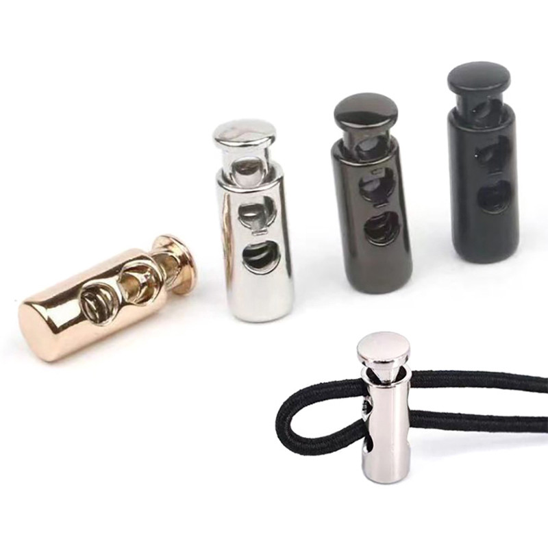 10 бр. Стопер за шнур с два отвора Превключва метална черна шнурова ключалка Пружинна закопчалка Стопер за части от въже за облекло Paracord