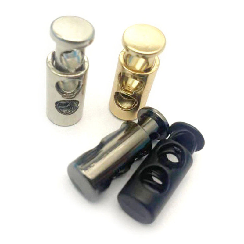 10 бр. Стопер за шнур с два отвора Превключва метална черна шнурова ключалка Пружинна закопчалка Стопер за части от въже за облекло Paracord