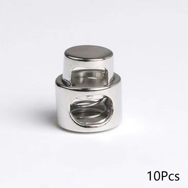 10 db fém zsinór zár ütköző cipőfűző kötél részek egylyukú rugós ütköző billenő ütközők ruházat húzó zsinór zsinór tartozék