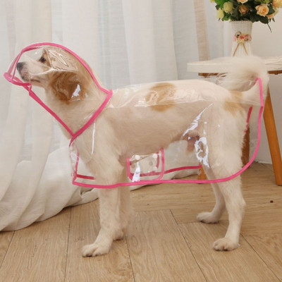 Suņu lietusmētelis, ūdensizturīgs caurspīdīgs vilciena mētelis mājdzīvnieku āra apģērbs maziem un vidējiem suņiem franču buldoga zelta retrīvera kucēns