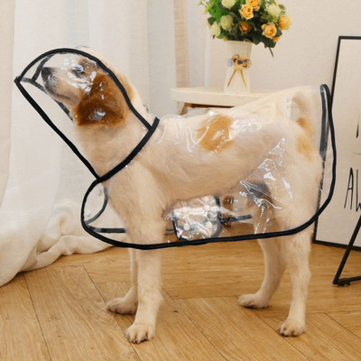 Suņu lietusmētelis, ūdensizturīgs caurspīdīgs vilciena mētelis mājdzīvnieku āra apģērbs maziem un vidējiem suņiem franču buldoga zelta retrīvera kucēns