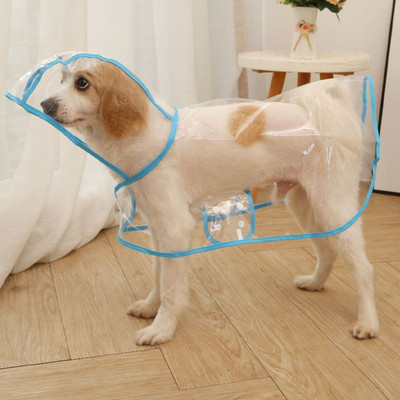 Suņu lietusmētelis, ūdensizturīgs caurspīdīgs vilciena mētelis mājdzīvnieku āra apģērbs maziem un vidējiem suņiem franču buldoga zelta retrīvera kucēns