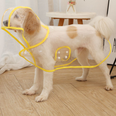 Suņu lietusmētelis, ūdensizturīgs caurspīdīgs vilciena mētelis mājdzīvnieku āra apģērbs maziem un vidējiem suņiem franču buldoga zelta retrīvera kucēns