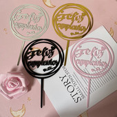 Hispaania akrüülist sünnipäevakoogikatted Roosa kullast ümmargused armastuse koogikatted lastele sünnipäevapeokoogikaunistuste tarvikud