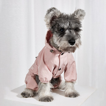 Водоустойчиви дрехи за кучета Светлоотразяващ дъждобран за кучета Меко непромокаемо полиестерно яке за малки кучета Облекла за домашни кученца