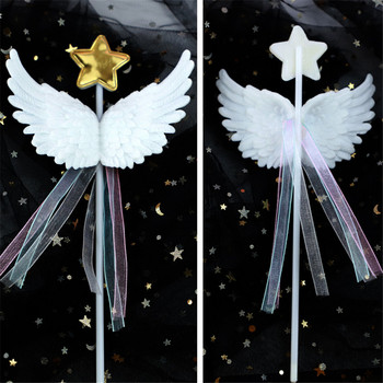 1бр Creative Angel Wing Cake Topper Bake Cake Inserted Card Decorations For Valentines Day Wedding Birthday Baking Accessoires