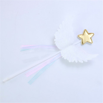 1бр Creative Angel Wing Cake Topper Bake Cake Inserted Card Decorations For Valentines Day Wedding Birthday Baking Accessoires
