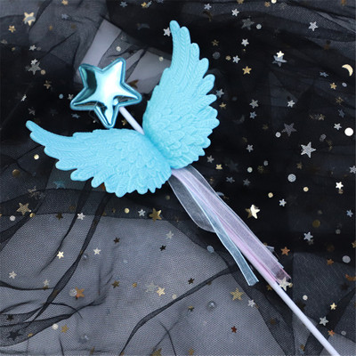 1 gab Creative Angel Wing Cake Topper Bake Cake Ievietotie kartīšu rotājumi Valentīna dienai Kāzu dzimšanas dienas cepšanas piederumi