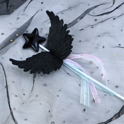 1 gab Creative Angel Wing Cake Topper Bake Cake Ievietotie kartīšu rotājumi Valentīna dienai Kāzu dzimšanas dienas cepšanas piederumi