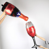 Helovīna šampanieša kauss pudele alumīnija folija baloni ķirbju spoks sikspārņu balons Helovīna ballītes dekorēšana bērniem rotaļlietas globusi