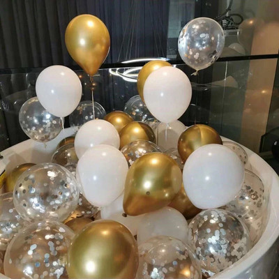 10 DB 12 hüvelykes rózsaszín vörös fém latex léggömbök gyöngyházfényű fém lufi arany színek globos esküvői születésnapi parti kellékek léggömb