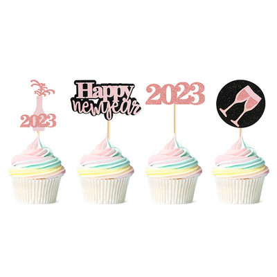 2023 Boldog Új Évet Torta Zászlók Karácsonyi Csillagok Tortafedő Karácsonyra Újévi Otthoni Parti Torta sütés Dekor DIY