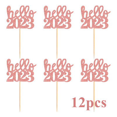 2023 Boldog Új Évet Torta Zászlók Karácsonyi Csillagok Tortafedő Karácsonyra Újévi Otthoni Parti Torta sütés Dekor DIY