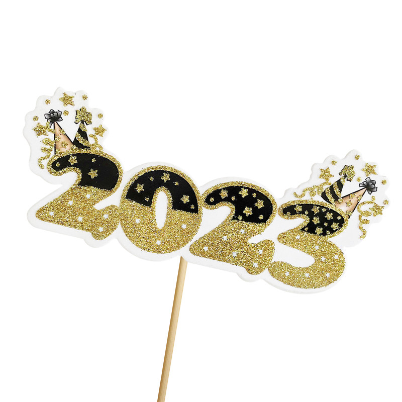 2023 Boldog Új Évet Torta Zászlók Karácsonyi Csillagok Tortafedő Karácsonyra Újévi Otthoni Parti Torta sütés Dekor DIY