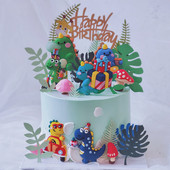 Szép dinoszaurusz torta dekoráció Dzsungel szafari dinó születésnapi torta topper Dinosaur Roar 1. Boldog születésnapi parti dekoráció gyerekeknek