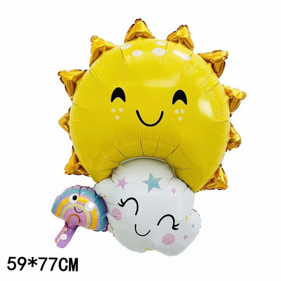 LQZZY JAUNS smaids varavīksnes mākoņu folija balonu meitene 10 gadus veca dzimšanas dienas ballītes baloni Bērnudārza bērnu rotaļlietu dekorēšana