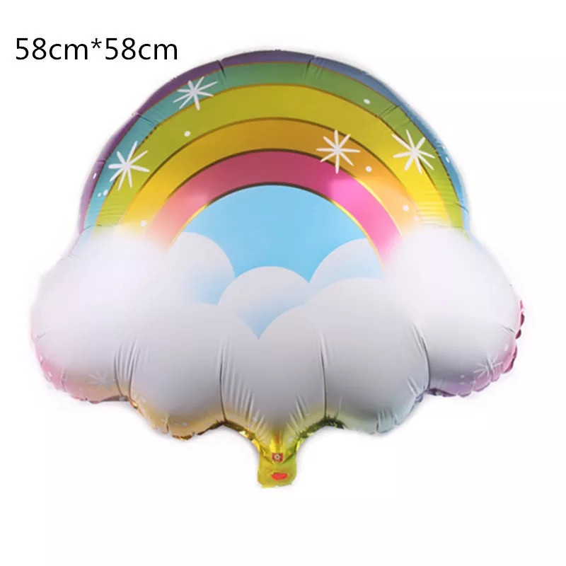 LQZZY JAUNS smaids varavīksnes mākoņu folija balonu meitene 10 gadus veca dzimšanas dienas ballītes baloni Bērnudārza bērnu rotaļlietu dekorēšana