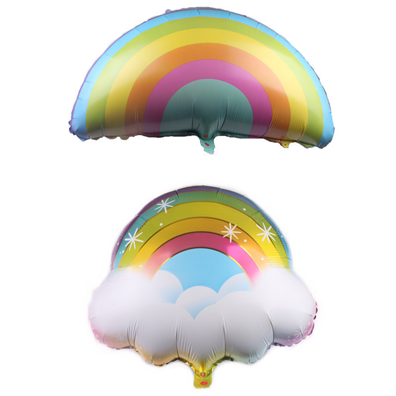 LQZZY JAUNS smaids varavīksnes mākoņu folija balonu meitene 10 gadus veca dzimšanas dienas ballītes baloni Bērnudārza bērnu rotaļlietu dekorēšana