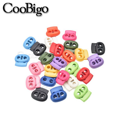 20db vegyes színes 5 mm-es lyukú műanyag dugós kábelzár bab váltókapocs Ruházat cipőfűző sportruházati kiegészítők