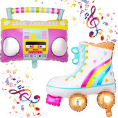 1db Rádió/görkorcsolya Fólia lufi zenei téma Születésnapi Esküvői Party Dekorációk Fólia lufi Gyerek babajátékok