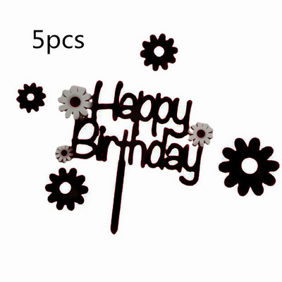 Kis százszorszép akril születésnapi tortafedő Rózsaszín arany gyerekeknek Boldog születésnapot tortafedő dekoráció Babazuhany Party Sütőkellékek