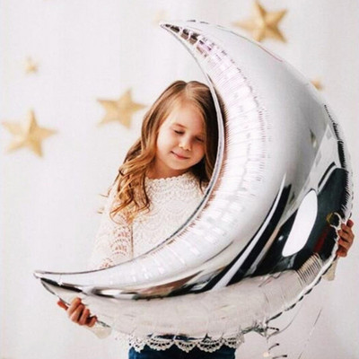 Balon din folie de aluminiu cu stea lunii de 22 inch pentru Baby Shower Decoratiuni pentru petrecerea de naștere Baloane cu heliu Jucărie pentru copii Globos Festival de nuntă