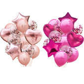 14db Multi konfetti léggömb 18 hüvelykes csillag szív léggömb születésnapi esküvői parti tematikus buli hélium lufi fiú lány baba zuhany
