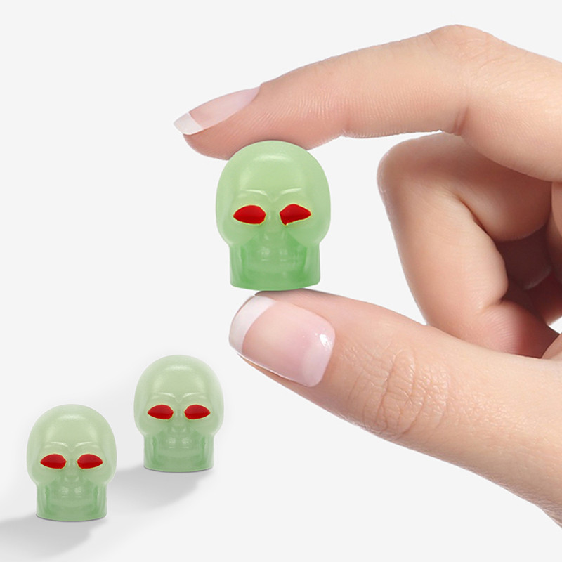 4 vnt Universalūs šviečiantys vožtuvų dangteliai, naktiniai švytintys automobiliai, motociklai, dviračiai, ratai, stiliaus padangos, stebulės dangteliai, dulkėms atsparūs priedai