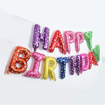 16 collu burtu hēlija folija Daudz laimes dzimšanas dienā balonu ballīšu piederumi Dekorācijas Globos Balony Reklāmkarogs Bērnu duša Lateksa baloni
